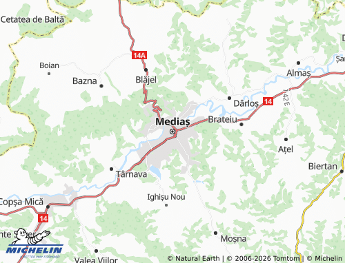MICHELIN Medișa map - ViaMichelin