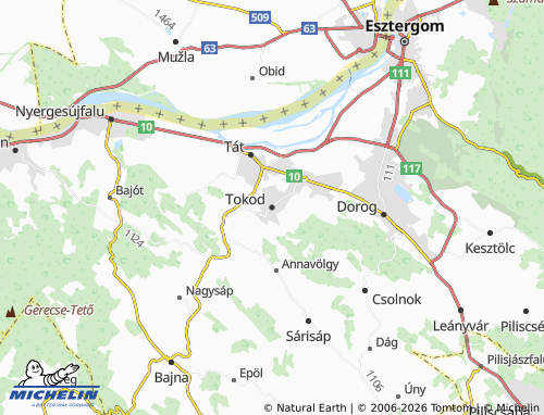MICHELIN Tokod map - ViaMichelin