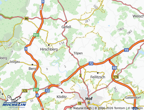 Mappa MICHELIN Töpen - ViaMichelin
