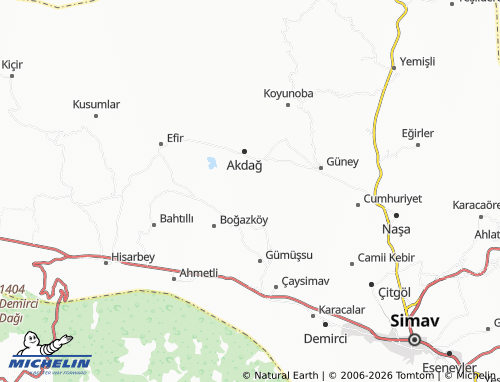 MICHELIN Savcılar map - ViaMichelin