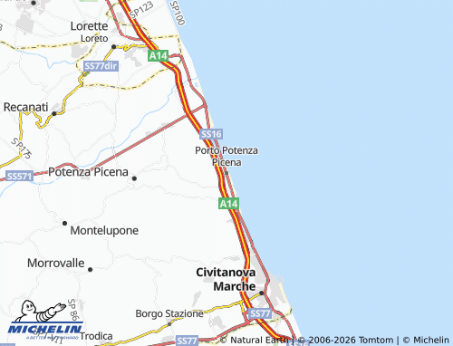 Mappa MICHELIN Porto Potenza Picena - ViaMichelin