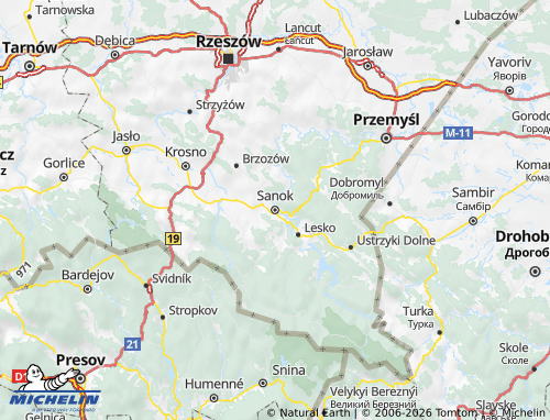 MICHELIN Sanocki map - ViaMichelin