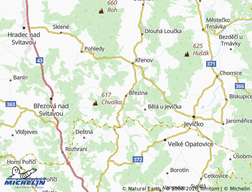 Kaart MICHELIN Březina - ViaMichelin