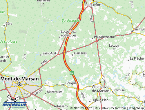 MICHELIN Gaillères map - ViaMichelin