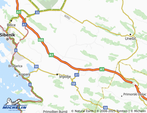 MICHELIN-Landkarte Grubišići - ViaMichelin