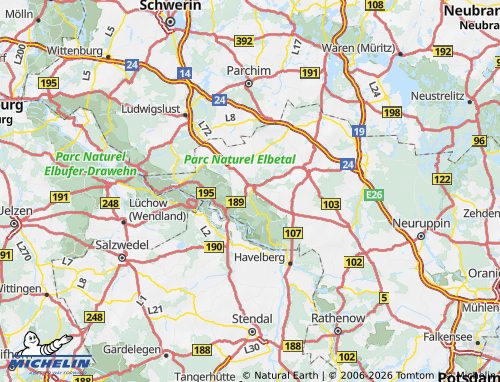 MICHELIN-Landkarte Prignitz - ViaMichelin