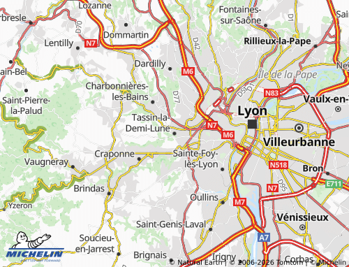 MICHELIN-Landkarte Tassin-la-Demi-Lune - ViaMichelin