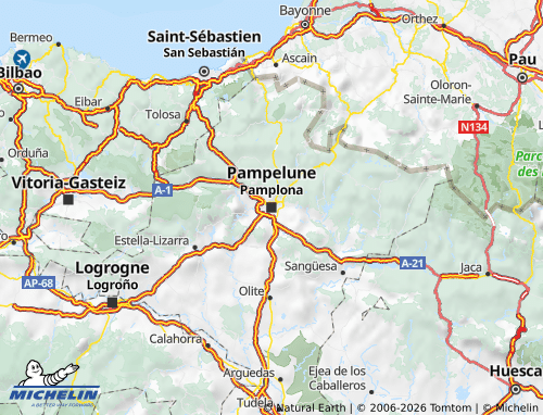 Mapa MICHELIN Comunidad Foral de Navarra - ViaMichelin