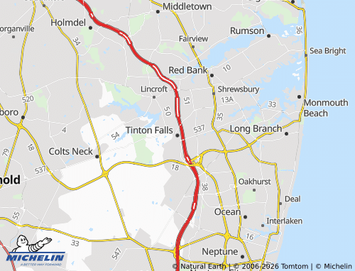 Mappa MICHELIN Tinton Falls - ViaMichelin