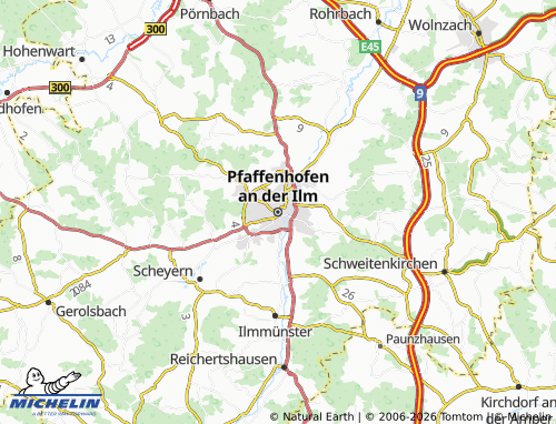 MICHELIN-Landkarte Pfaffenhofen an der Ilm - ViaMichelin
