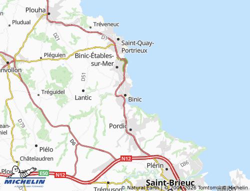 Kaart MICHELIN Binic - ViaMichelin