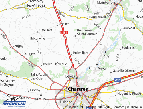 MICHELIN Poisvilliers map - ViaMichelin