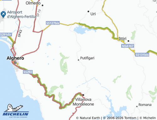 MICHELIN Putifigari map - ViaMichelin
