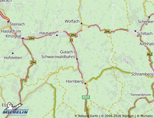 MICHELIN-Landkarte Gutach (Schwarzwaldbahn) - ViaMichelin
