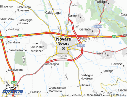 Mappa MICHELIN Novara - ViaMichelin