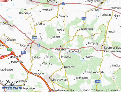 Mappa MICHELIN Mukařov - ViaMichelin