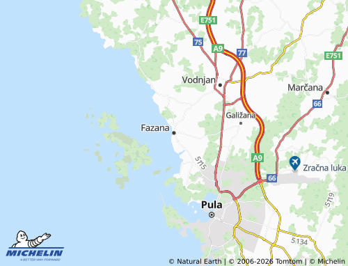Mapa MICHELIN Fazana - ViaMichelin
