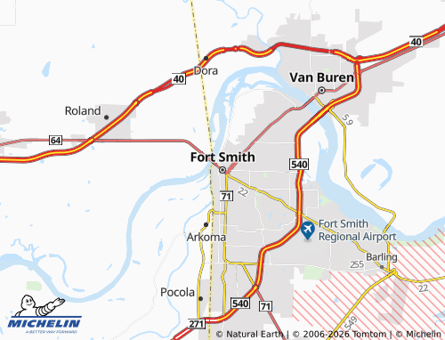 Mappa MICHELIN Fort Smith - ViaMichelin