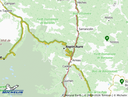 Carte MICHELIN Aspin-Aure - ViaMichelin