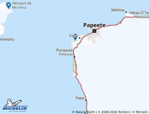 MICHELIN Puna'auia map - ViaMichelin