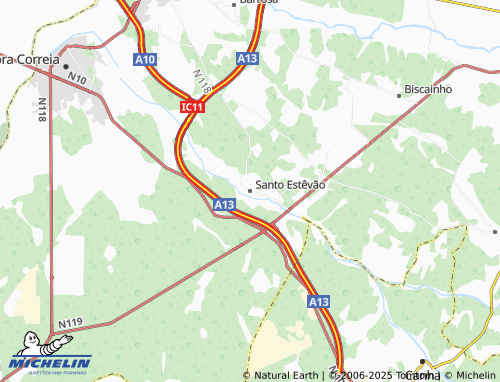 MICHELIN Santo Estêvão map - ViaMichelin