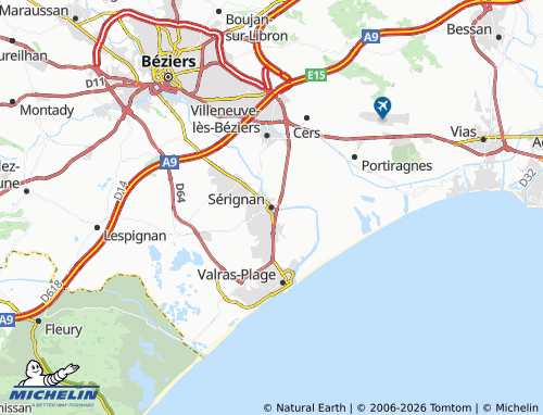 MICHELIN Sérignan map - ViaMichelin
