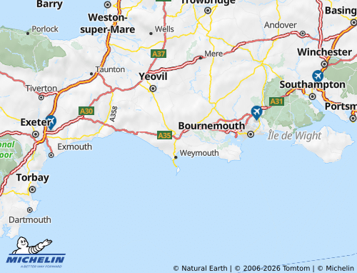 Mappa MICHELIN Dorset - ViaMichelin