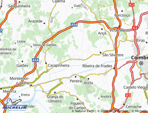 Mapa MICHELIN Tentúgal - ViaMichelin