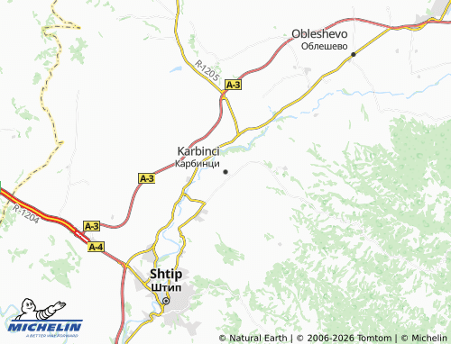 MICHELIN Karbinci map - ViaMichelin