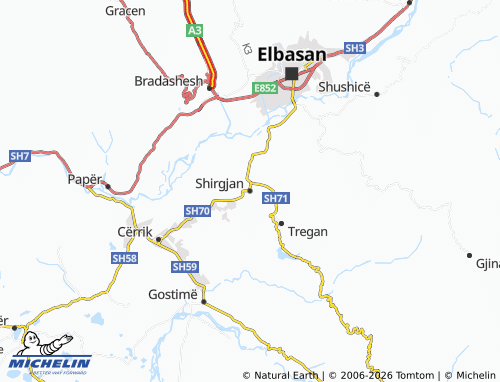 Kaart MICHELIN Shirgjan - ViaMichelin