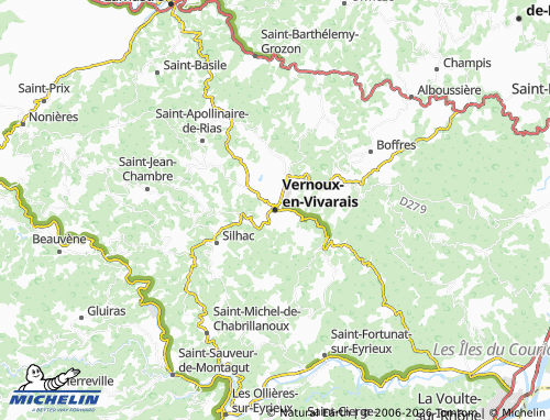 Kaart MICHELIN Vernoux-en-Vivarais - ViaMichelin