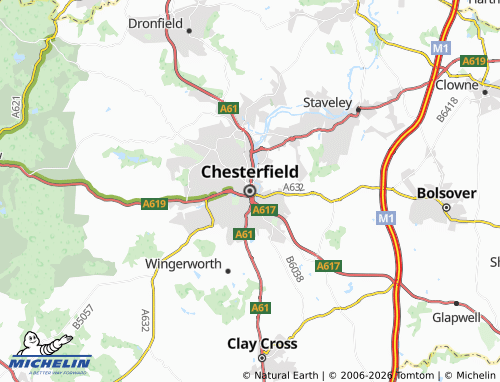Carte MICHELIN Chesterfield - ViaMichelin