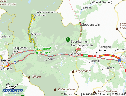 MICHELIN Bratsch map - ViaMichelin