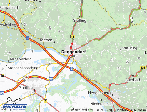 MICHELIN Deggendorf map - ViaMichelin