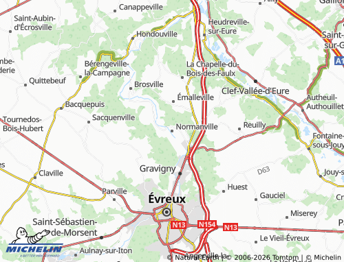 MICHELIN Normanville map - ViaMichelin