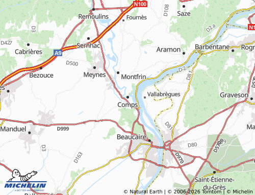 MICHELIN-Landkarte Comps - ViaMichelin