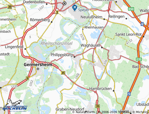 MICHELIN Philippsburg map - ViaMichelin