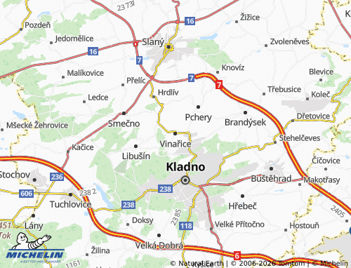 Mappa MICHELIN Vinařice - ViaMichelin