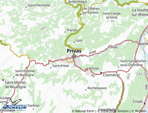 Carte MICHELIN Privas - ViaMichelin