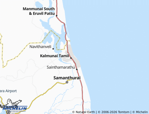 Mappa MICHELIN Kalmunai 01D - ViaMichelin