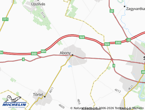 MICHELIN Abony map - ViaMichelin