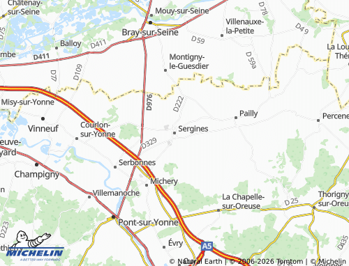 Mappa MICHELIN Sergines - ViaMichelin