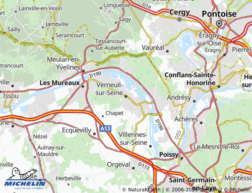Carte MICHELIN Verneuil-sur-Seine - ViaMichelin