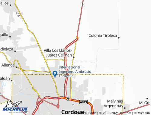 MICHELIN-Landkarte Villa Los Llanos-Estación Juárez Celman - ViaMichelin