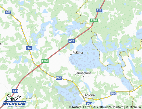 Mapa MICHELIN Rušonas pagasts - ViaMichelin