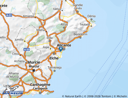 Kaart MICHELIN Alicante - ViaMichelin