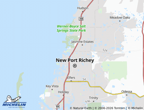 Carte MICHELIN Port Richey - ViaMichelin
