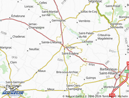 Mapa MICHELIN Archiac - ViaMichelin