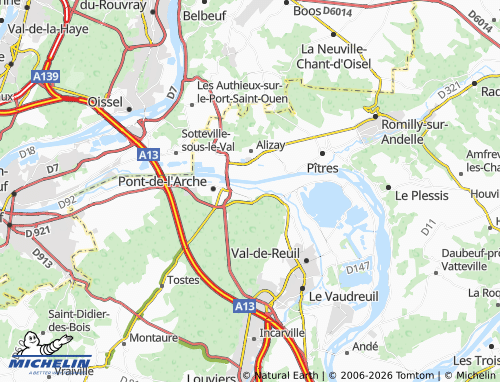 MICHELIN Les Damps map - ViaMichelin