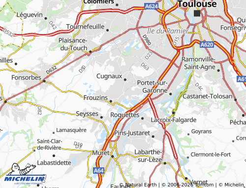 Carte MICHELIN Villeneuve-Tolosane - ViaMichelin